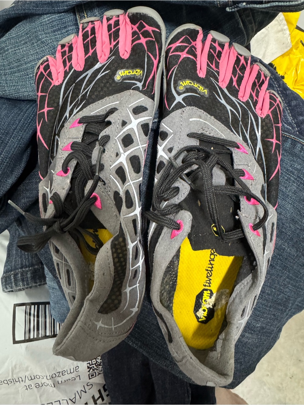Vibram Women's FiveFingers Athletic Shoes — Black, Gray & Pink